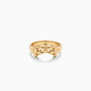 Triple crossed star ring - Doré